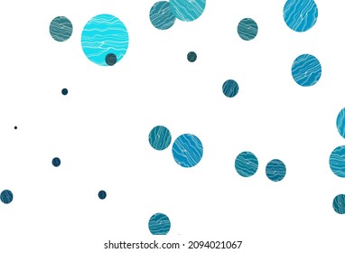 Light blue vector backdrop with dots. Blurred bubbles on abstract background with colorful gradient. Completely new template for your brand book.