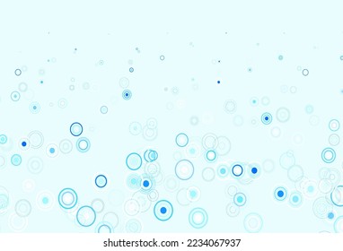 Light BLUE vector backdrop with dots. Glitter abstract illustration with blurred drops of rain. Design for poster, banner of websites.
