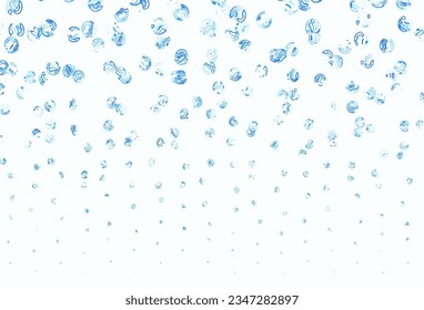Light BLUE vector backdrop with dots. Modern abstract illustration with colorful water drops. Pattern for textures of wallpapers.