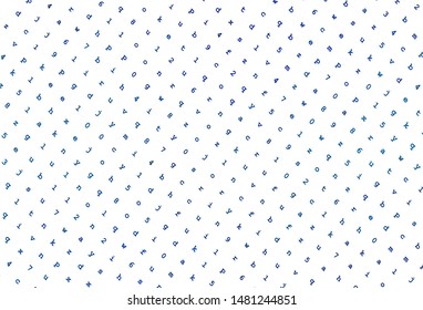 Light BLUE vector backdrop with english symbols. Colored alphabet signs with gradient on white background. Smart design for promotion of university.