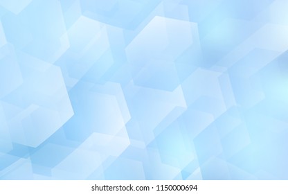 Light BLUE vector backdrop with hexagons. Illustration with set of colorful hexagons. Pattern for ads, leaflets.