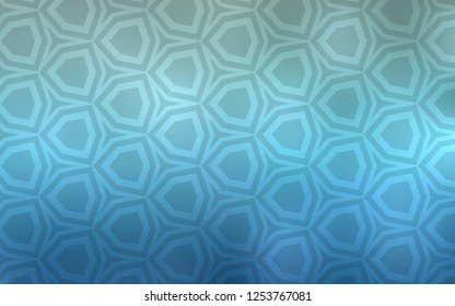 Light BLUE vector backdrop with hexagons. Illustration of colored hexagons on blur surface. Pattern for your ad, booklets.