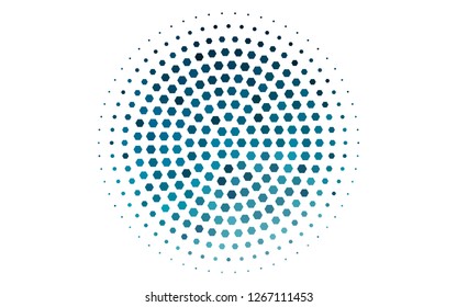 Light BLUE vector backdrop with hexagons. Glitter abstract illustration in hexagonal style. New template for your brand book.