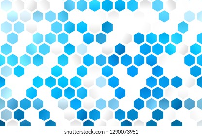 Light BLUE vector backdrop with hexagons. Colorful hexagons on white backdrop. New design for website's poster, banner.