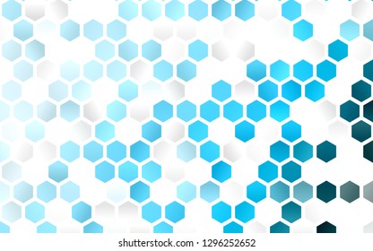 Light BLUE vector backdrop with hexagons. Illustration with set of colorful hexagons. Pattern for ads, leaflets.