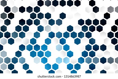 Light BLUE vector backdrop with hexagons. Abstract illustration with colorful hexagons. Pattern for texture of wallpapers.