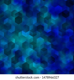 Light BLUE vector backdrop with hexagons. Illustration with set of colorful hexagons. Design for website posters, banners.