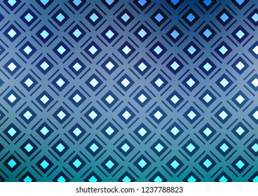 Light BLUE vector backdrop with lines, cubes. Glitter abstract illustration with colorful lines, rhombuses. Best design for your ad, poster, banner.