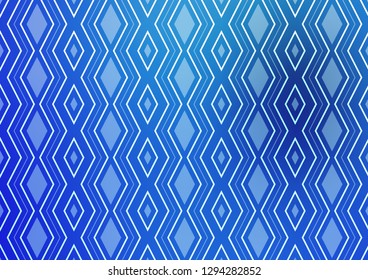 Light BLUE vector backdrop with lines, cubes. Glitter abstract illustration with colorful lines, rhombuses. Smart design for your business advert.