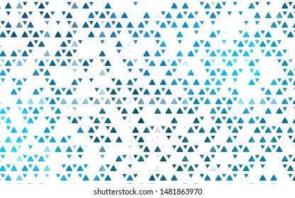 Light BLUE vector backdrop with lines, triangles. Triangles on abstract background with colorful gradient. Pattern for commercials.