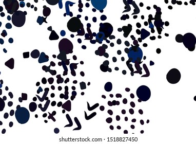 Light BLUE vector backdrop with memphis shapes. Colorful chaotic forms with gradient in modern style. Elegant design for wallpapers.