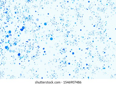 Light BLUE vector backdrop with memphis shapes. Colorful chaotic forms with gradient in modern style. Modern design for your business card.