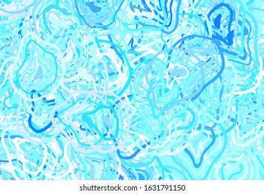 Light BLUE vector backdrop with memphis shapes. Colorful chaotic forms with gradient in modern style. Background for a cell phone.