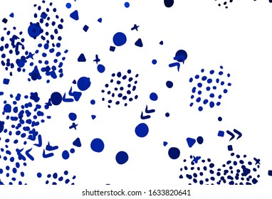 Light BLUE vector backdrop with memphis shapes. Illustration with colorful gradient shapes in abstract style. Elegant design for wallpapers.