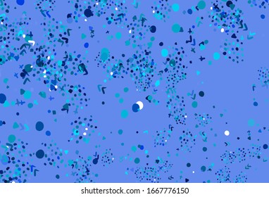 Light BLUE vector backdrop with memphis shapes. Simple colorful illustration with abstract gradient shapes. Modern design for your business card.