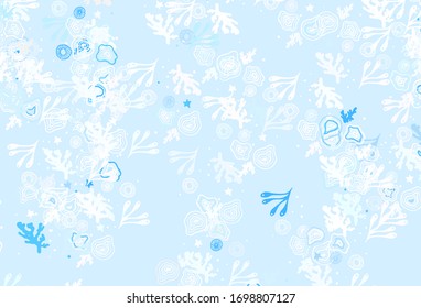 Light BLUE vector backdrop with memphis shapes. Illustration with colorful gradient shapes in abstract style. Elegant design for wallpapers.