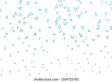 Light BLUE vector backdrop with music notes. Isolated colorful music keys on abstract background. Pattern for festival leaflets.