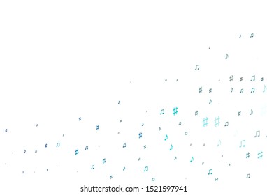 Light BLUE vector backdrop with music notes. Modern abstract illustration with melody keys. Pattern for festival leaflets.