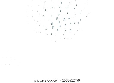 Light BLUE vector backdrop with music notes. Modern abstract illustration with melody keys. Pattern for websites of musitians.