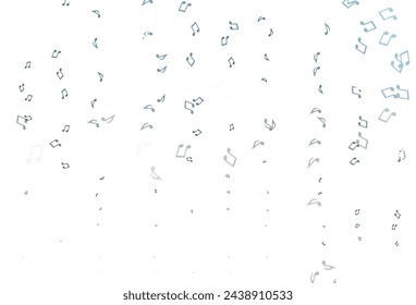 Light BLUE vector backdrop with music notes. Isolated colorful music keys on abstract background. Pattern for school ad, booklets.