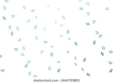Light BLUE vector backdrop with music notes. Decorative design in abstract style with music shapes. Pattern for websites of musitians.