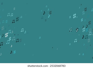 Light BLUE vector backdrop with music notes. Isolated colorful music keys on abstract background. Pattern for festival leaflets.