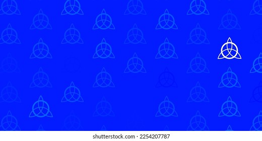 Light BLUE vector backdrop with mystery symbols. Abstract illustration with gothic gradient shapes. Background for esoteric, mystic designs.