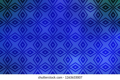 Light BLUE vector backdrop with rhombus. Rectangles on abstract background with colorful gradient. Pattern can be used for websites.