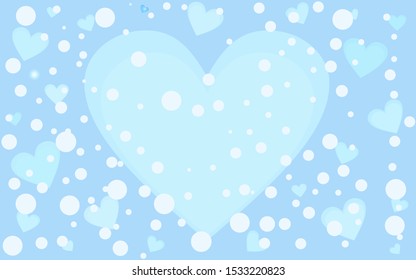 Light BLUE vector  backdrop with sweet hearts. Blurred decorative design in doodle style with hearts. Design for ad, poster, banner of Valentine Day.