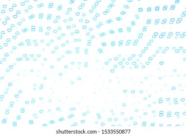 Light BLUE vector backdrop with sweet hearts. Illustration with hearts in love concept for valentine's day. Design for ad, poster, banner of Valentine Day.