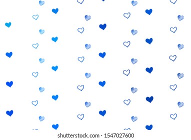 Light BLUE vector backdrop with sweet hearts. Illustration with hearts in love concept for valentine's day. Design for ad, poster, banner of Valentine Day.