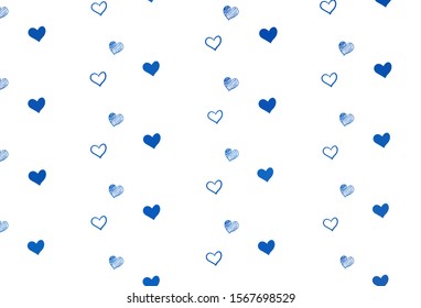 Light BLUE vector backdrop with sweet hearts. Illustration with hearts in love concept for valentine's day. Template for Valentine's greeting postcards.