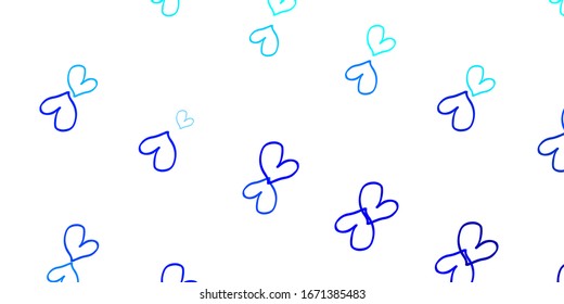 Light BLUE vector backdrop with sweet hearts. Illustration with hearts in love concept for valentine's day. Pattern for marriage gifts, congratulations.