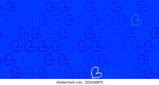 Light BLUE vector backdrop with sweet hearts. Illustration with signs of women strength and power. Simple design for your web site.