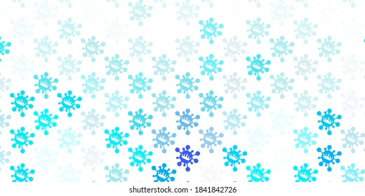 Light blue vector backdrop with virus symbols. Colorful abstract illustration with gradient medical shapes. Wallpaper for health protection.