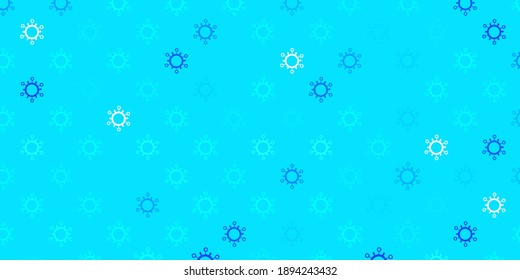 Light blue vector backdrop with virus symbols. Abstract illustration with biological gradient shapes. Best design for quarantine events.
