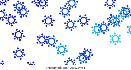 Light blue vector backdrop with virus symbols. Abstract illustration with biological gradient shapes. Design for biohazard warning.