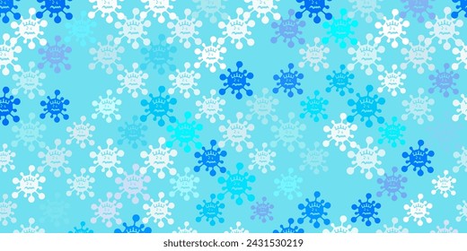 Light BLUE vector backdrop with virus symbols. Colorful abstract illustration with gradient medical shapes. Wallpaper for health protection.