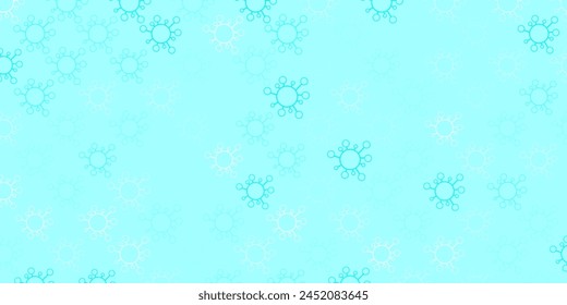 Light blue vector backdrop with virus symbols. Smart illustration with covid signs in decorative style. Wallpaper for health protection.