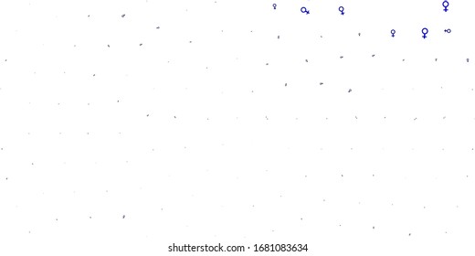 Light BLUE vector backdrop with woman's power symbols. Abstract illustration with a depiction of women's power. Elegant design for wallpapers.