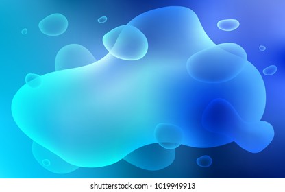 Light BLUE vector background with abstract circles. Creative illustration in halftone memphis style with gradient. Memphis style for your business design.