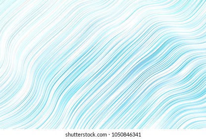 Light BLUE vector background with abstract lines. Geometric illustration in marble style with gradient.  Textured wave pattern for backgrounds.