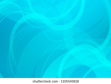 Light BLUE vector background with abstract lines. A sample with blurred bubble shapes. The elegant pattern for brand book.