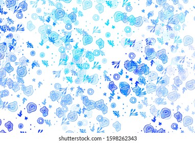 Light BLUE vector background with abstract shapes. Decorative design in abstract style with random forms. Elegant design for wallpapers.