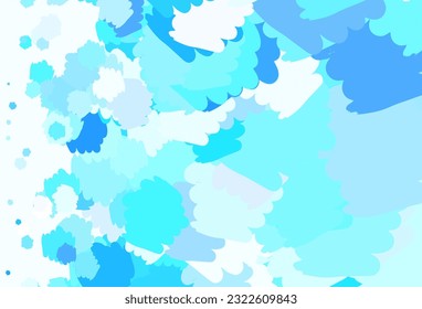 Light BLUE vector background with abstract shapes. Colorful chaotic forms with gradient in modern style. Modern design for your business card.