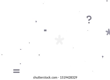 Light BLUE vector background with arithmetic signs. Modern geometrical illustration with numerals. Pattern for posters, banners of math books.