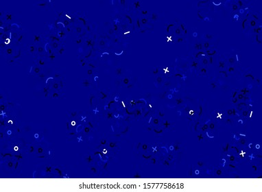 Light BLUE vector background with arithmetic signs. Shining colorful illustration with isolated Digit signs. Pattern for ad, booklets, leaflets of education.