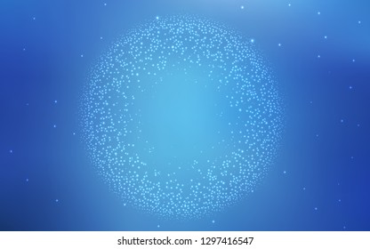 Light BLUE vector background with astronomical stars. Glitter abstract illustration with colorful cosmic stars. Pattern for astronomy websites.
