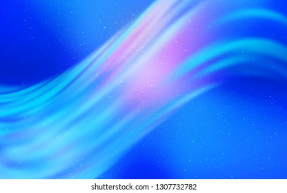 Light BLUE vector background with astronomical stars. Space stars on blurred abstract background with gradient. Pattern for futuristic ad, booklets.