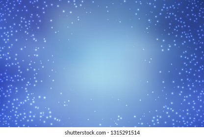 Light BLUE vector background with astronomical stars. Shining colored illustration with bright astronomical stars. Pattern for astronomy websites.